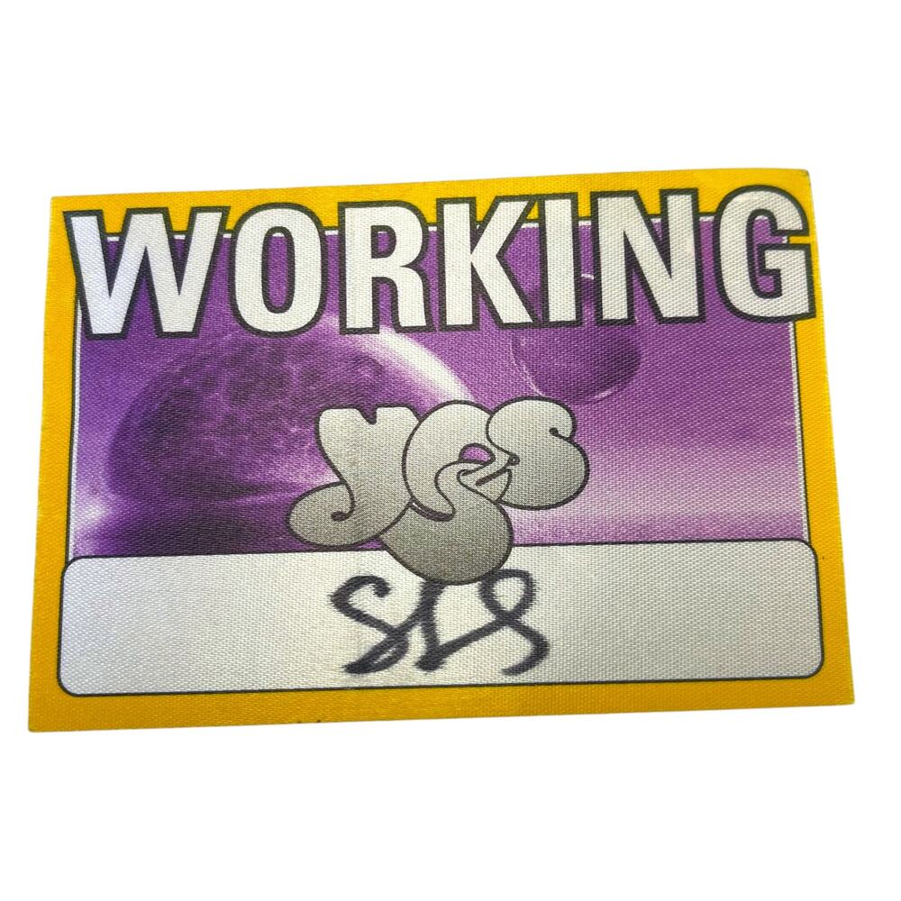 Vintage YES Band Working Backstage Pass Sticker Purple Yellow